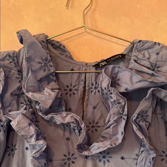 Blue Ruffled Midi Dress - Picture 2 of 2